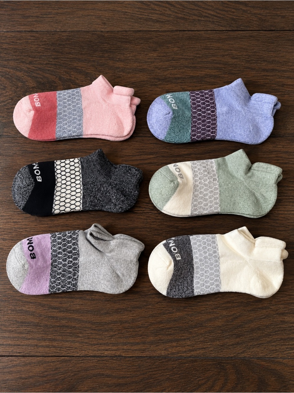 Bombas Women's Tri-Block Ankle Sock 6-Pack - BNWT Small